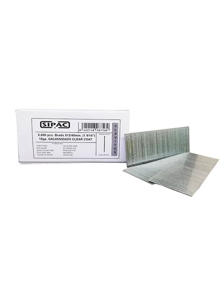 Grapas punta con cabeza SIPAC modelo 512, 5000 unidades Longitud 25 MM