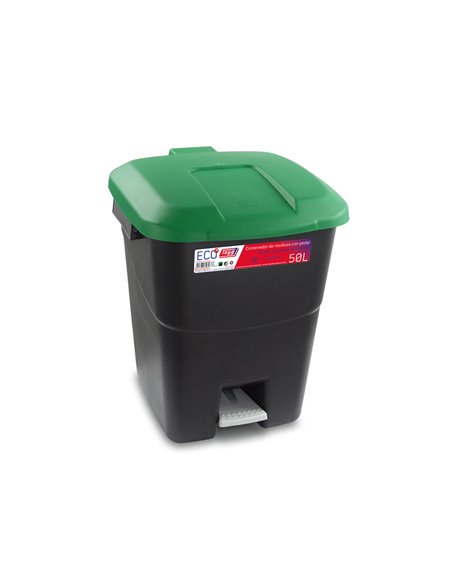 Cubo comunal con pedal TAYG Eco 50 litros. 3 unidades Color Verde