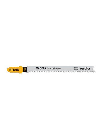 Set 25 sierras calar madera/plástico RATIO RT101B corte limpio anclaje tipo Bosch
