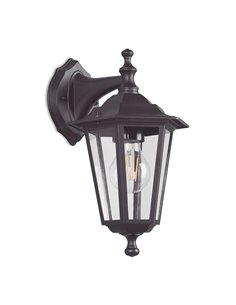 Aplique exterior descendente DUOLEC E27 60 W negro Classic