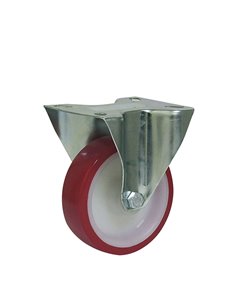 Rueda semi-industrial AFO serie music rojo pletina fija Diámetro 100 MM