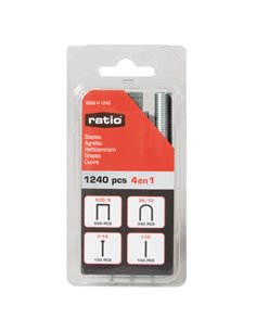 Pack de 1240 grapas surtidas 4 en 1 RATIO