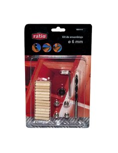 Kit clavijas de madera para ensamblaje RATIO 6 mm