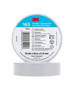 Cinta aislante 3M temflex 165 Color Blanca