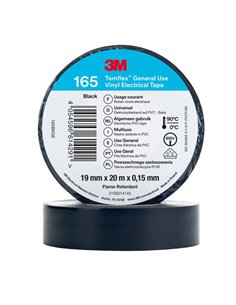 Cinta aislante 3M temflex 165 Color Negra