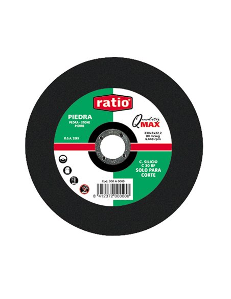 Disco de corte de piedra RATIO Quality carburo 115 mm. 25 unidades