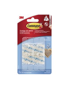 Colgadores adhesivos 3M transparentes serie Command Tipo Mini