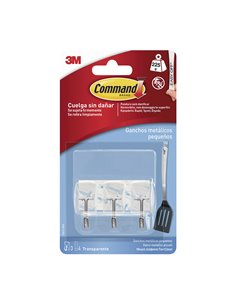 Colgadores adhesivos 3M transparentes serie Command Tipo Utensilios pequeños