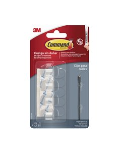 Colgadores adhesivos 3M transparentes serie Command Tipo Sujetacables