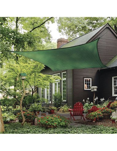Toldo vela sombreador LISTA Arena cuadrado 5,5 m Color Verde