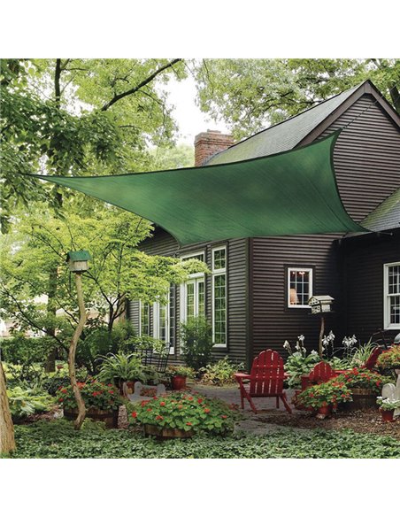 Toldo vela sombreador LISTA Arena cuadrado 5,5 m Color Verde