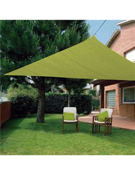 Toldo vela sombreador impermeable LISTA triangular 5 m  Color Verde pistacho