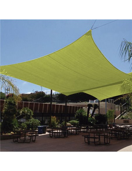 Toldo vela sombreador impermeable LISTA  cuadrado 3,6 m  Color Verde pistacho