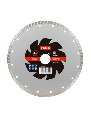 Disco de diamante RATIO Eco Basic "Fast Cut" Diámetro disco 230 MM