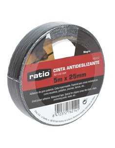 Cinta antideslizante RATIO 25 mm x 5 m Color Negro