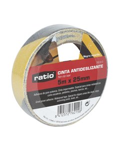Cinta antideslizante RATIO 25 mm x 5 m Color Negro/Amarillo