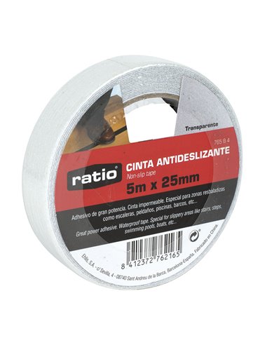 Cinta antideslizante RATIO 25 mm x 5 m Color Transparente