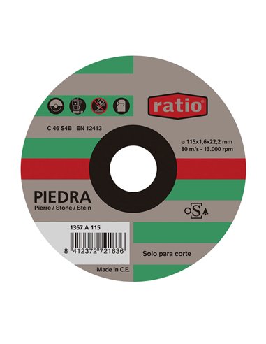 Discos de corte fino de piedra RATIO. 25 unidades