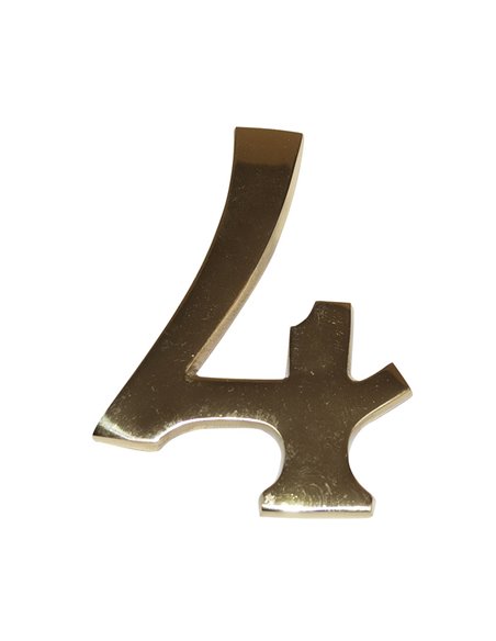 Numeración para edificios EHL latón pulido Nº 4