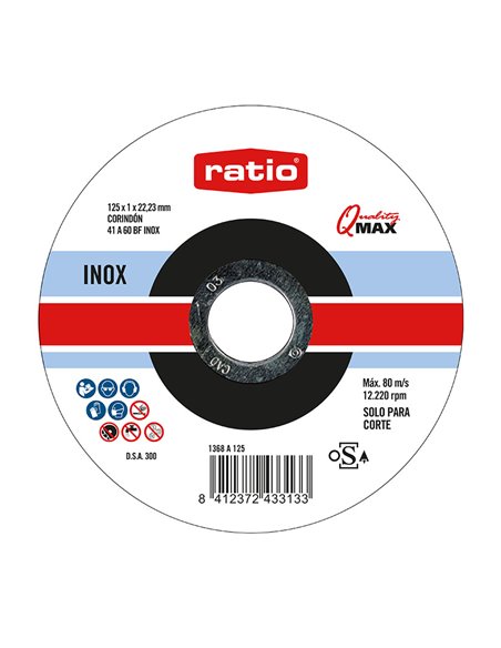 Disco de corte inox/metal RATIO Quality Max. 25 unidades Diámetro disco 125 MM