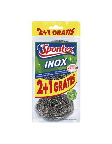 Estropajo metálico SPONTEX, 2+1 unidades