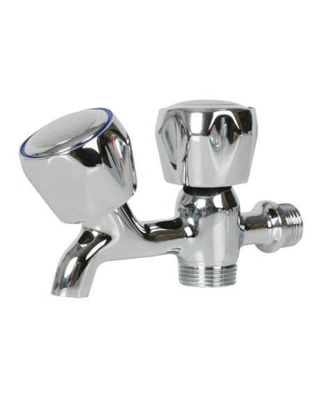 Grifo doble lavadora 1/2"