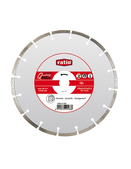 Disco de diamante RATIO Quality Max granito, hormigón Diámetro disco 230 MM