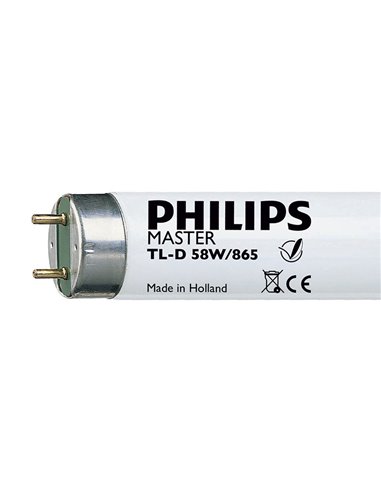 Tubo fluorescente trifósforo master TL-D PHILIPS luz fría 58 W. 25 unidades