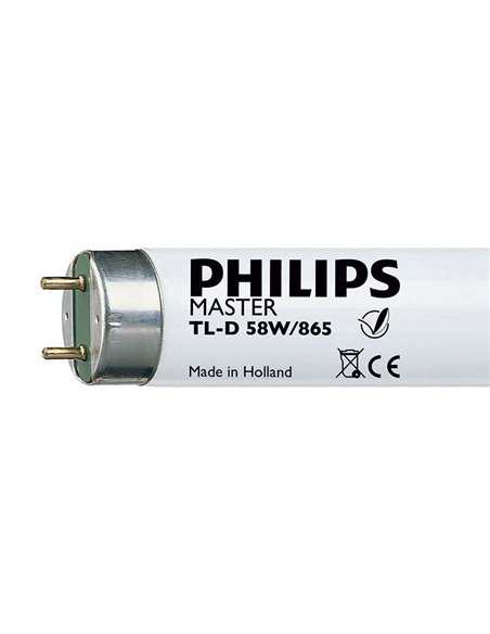 Tubo fluorescente trifósforo master TL-D PHILIPS luz fría 58 W. 25 unidades