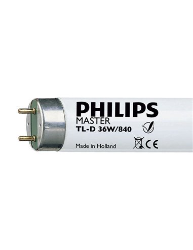 Tubo fluorescente trifósforo master TL-D PHILIPS luz día 36 W. 25 unidades