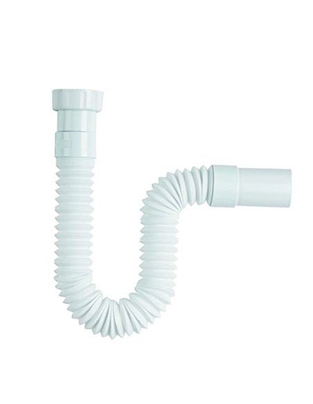 Sifón flexible extensible HABITEX universal blanco ø32-40MM Pulgadas 1/2 IN