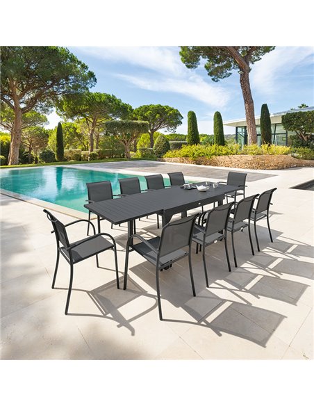 Mesa extensible 90/180  Serie Piazza Grafito