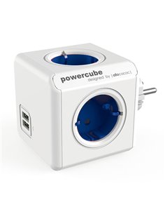 Ladrón ALLOCACOC Powercube original 4 tomas + 2 USB (5V) Color Azul