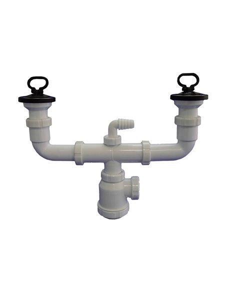 Sifón doble con válvulas extensibles TECNOAGUA T-44