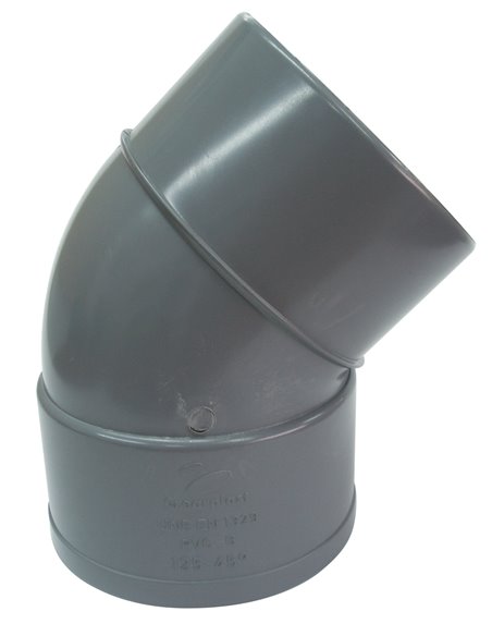Codo PVC CREARPLAST macho-hembra 45º Diámetro 40 MM