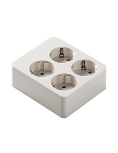 Base enchufe múltiple 4 tomas FAMATEL cuadrado. 5 unidades