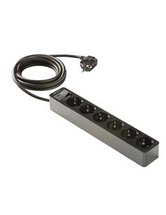 Base enchufe FAMATEL múltiple negro Tomas 6