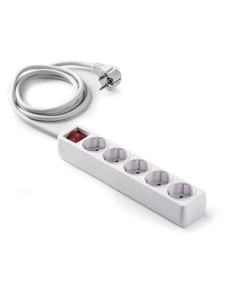 Base enchufe múltiple DUOLEC cable 3m blanco Tomas 5