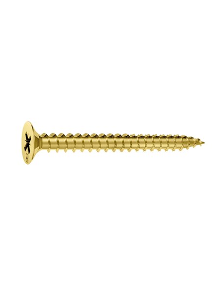 Tornillo Pozidrive bicromatado EHS para aglomerado Dimensiones 2,50x10 MM