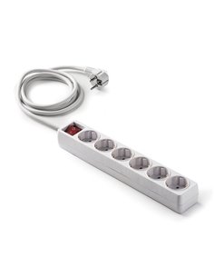 Base enchufe múltiple DUOLEC cable 3m blanco Tomas 6