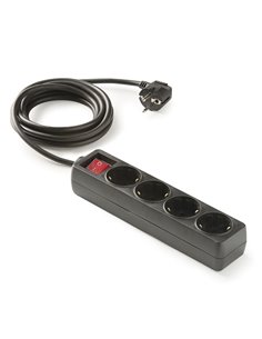 Base enchufe múltiple DUOLEC cable 1,5 m negro Tomas 4