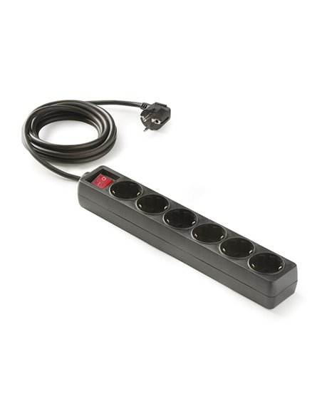 Base enchufe múltiple DUOLEC cable 1,5 m negro Tomas 6
