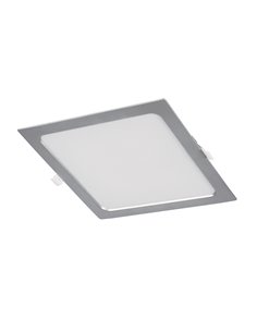 Aplique empotrable cuadrado DUOLEC LED Oporto 18 W 4000K Acabado/s Plata