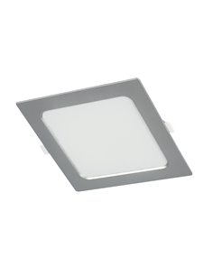 Aplique empotrable cuadrado DUOLEC LED Oporto 12 W 6500K Acabado/s Plata