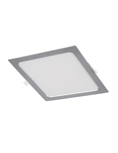 Aplique empotrable cuadrado DUOLEC LED Oporto II 18 W 6500K Acabado/s Plata