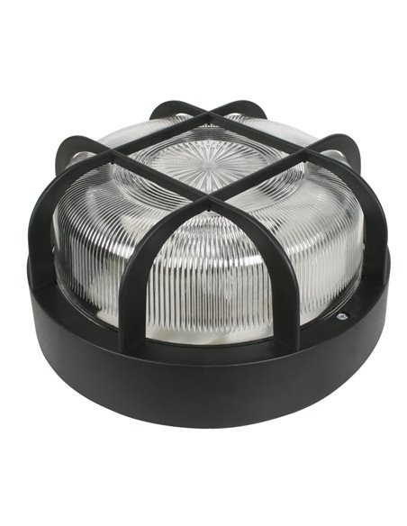 Aplique redondo exterior DUOLEC E27 100 W negro