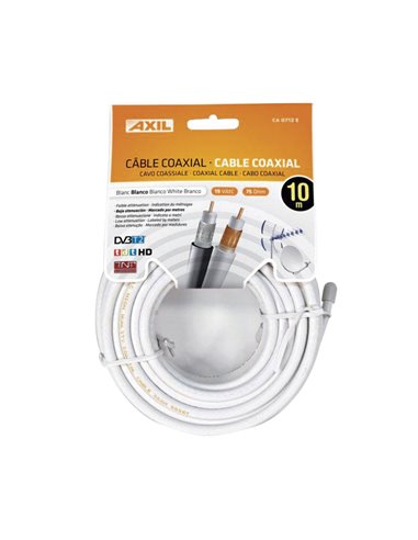 Cable coaxial AXIL antena TV Longitud 10 M