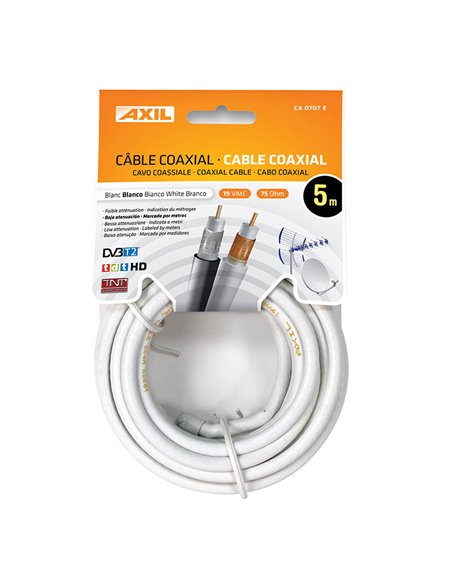 Cable coaxial AXIL antena TV Longitud 5 M