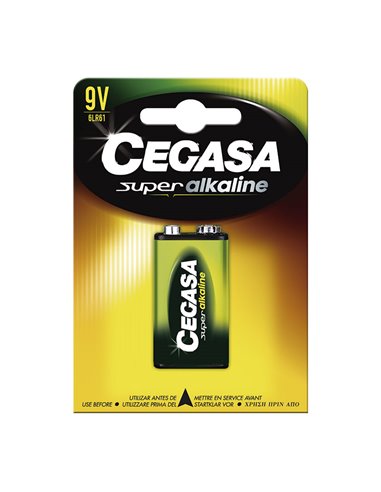 Pila alcalina CEGASA 6LR61 Super Alcaline. 12 unidades