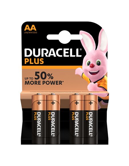 Pila alcalina AA (LR06) DURACELL Plus. 80 unidades